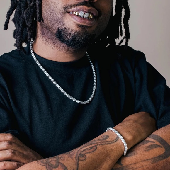 Sterling Silver Rope Link Chain Necklace Solid Chain 5.5mm - Picture 2 of 3